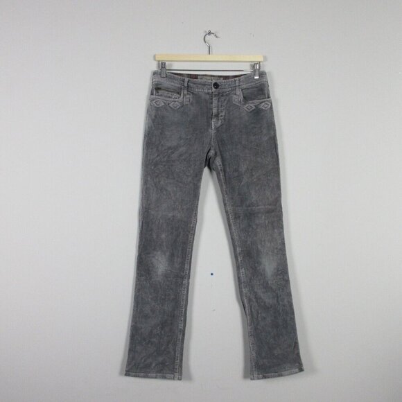 Gramicci Straight Leg Corduroy Pants Women Size 4 Mid Rise Zip Casual Gray 494 - Picture 1 of 14